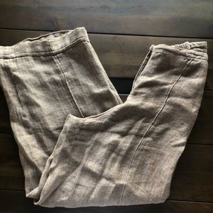 Flax Lagenlook linen  Wide Leg High Waist Pants M
